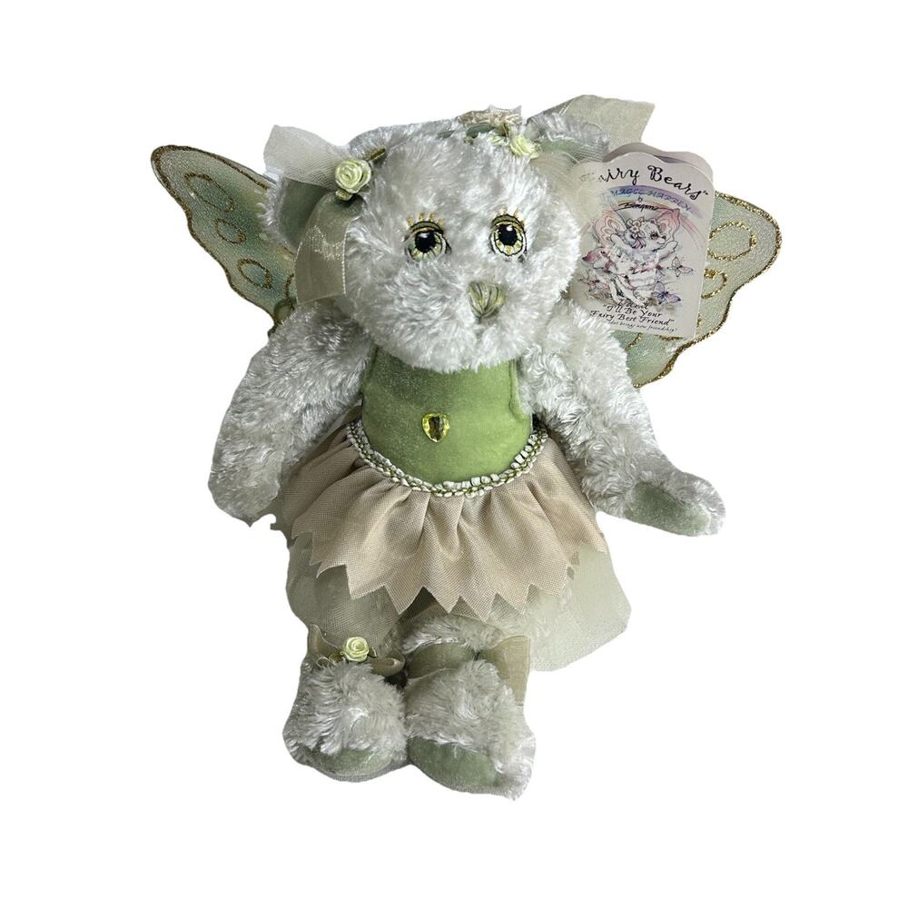 Family Bear Tara Peridot Fairy Angel Wings Fiesta Plush Stuffed Animal